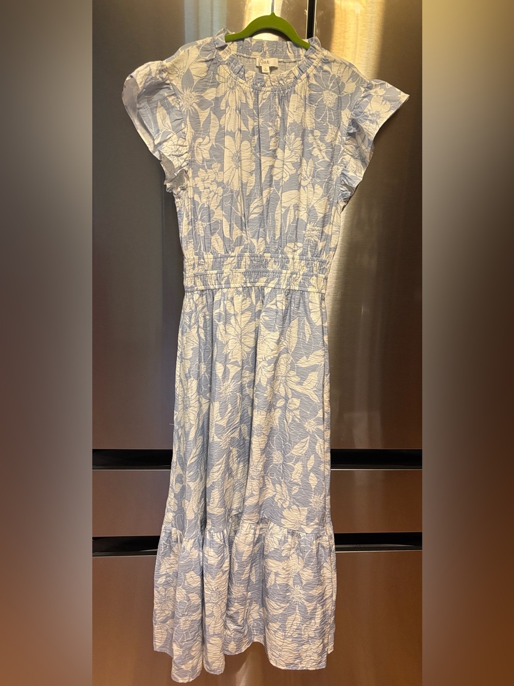 Oddi - Light Blue & White Floral Maxi Dress - size S NWOT